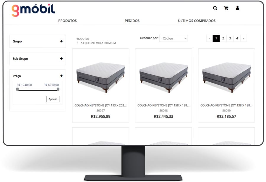 Portal de compras para franqueados — plataforma B2B GMÓBIL